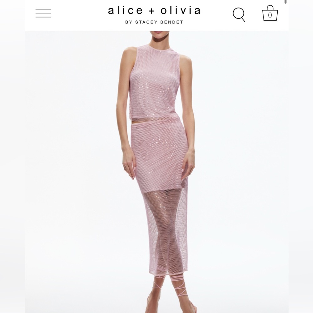 ANGELINA CRYSTAL EMBELLISHED TANK + MAEVE CRYSTAL EMBELLISHED MIDI SKIRT